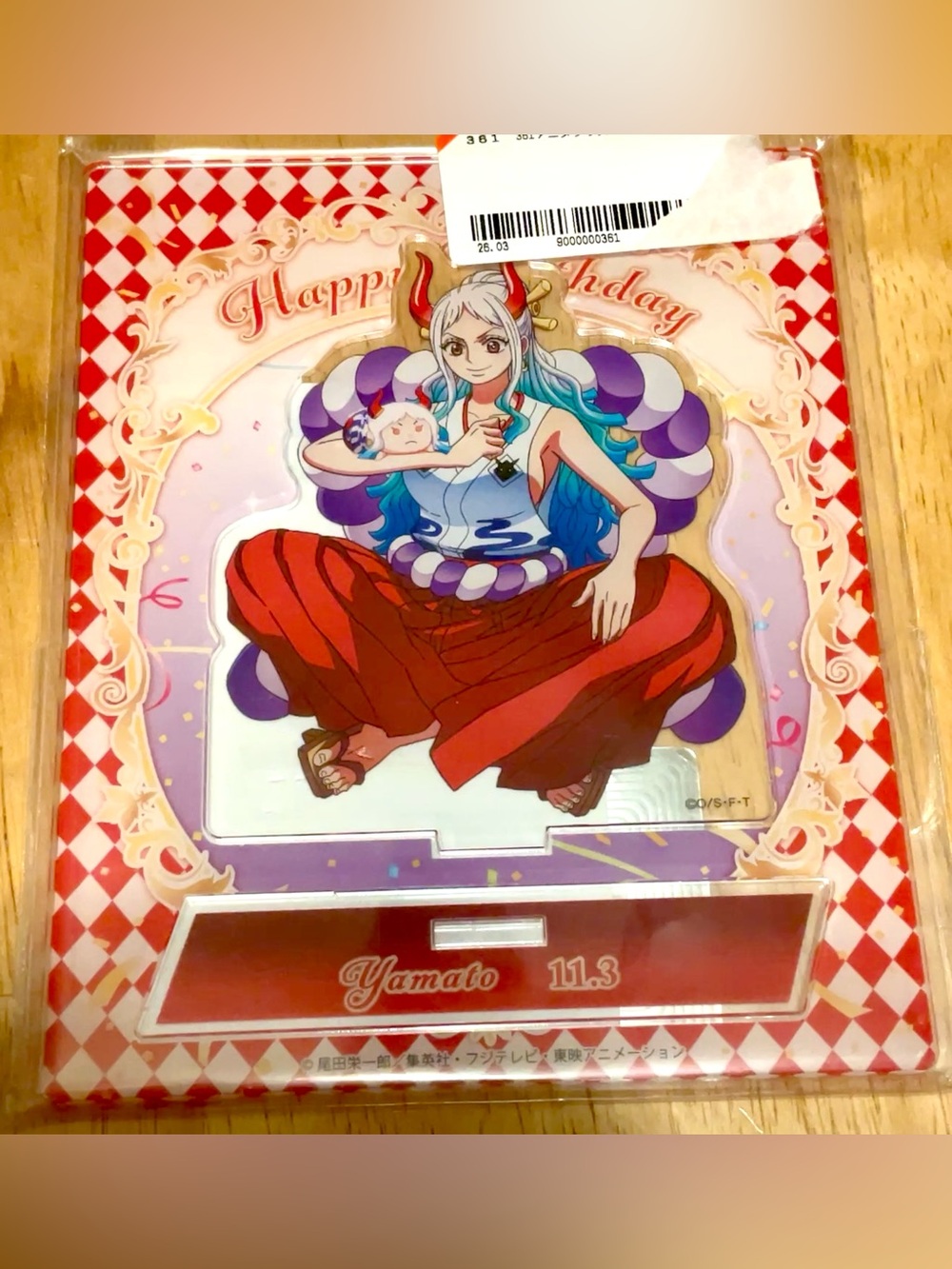 One Piece 11.3 Yamato Mugiwara Store Limited Happy Birthday Acrylic Stand